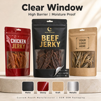 Bolsa Transparente Personalizada para Snacks de Carne, Impresa, de Alta Barrera, a Prueba de Humedad, Resellable, para Carne Seca de Res y Pollo, Venta al por Menor Tropical