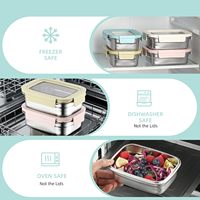 Boîte à sandwich en acier inoxydable, boîte à repas bento, boîte à lunch anti-fuite sans BPA, récipient alimentaire en acier inoxydable pour micro-ondes