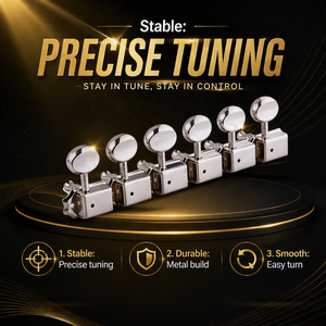 6 mécaniques de guitare <span class=keywords><strong>vintage</strong></span> en ligne, style <span class=keywords><strong>Kluson</strong></span>, avec boutons ovales en métal, pour guitare électrique 6 cordes - Product Image 2