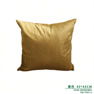 Cojín de Tela de Microfibra de Alta Gama, Amarillo, 45x45 Pulgadas, Relleno de Poliéster, Elegante Almohada para Asiento - Product Image 3