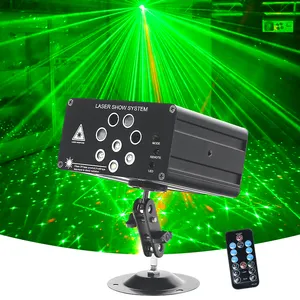 Luces láser 4 en 1 para DJ, miniluces RGB de 8 agujeros para escenario, luces de fiesta activadas por sonido