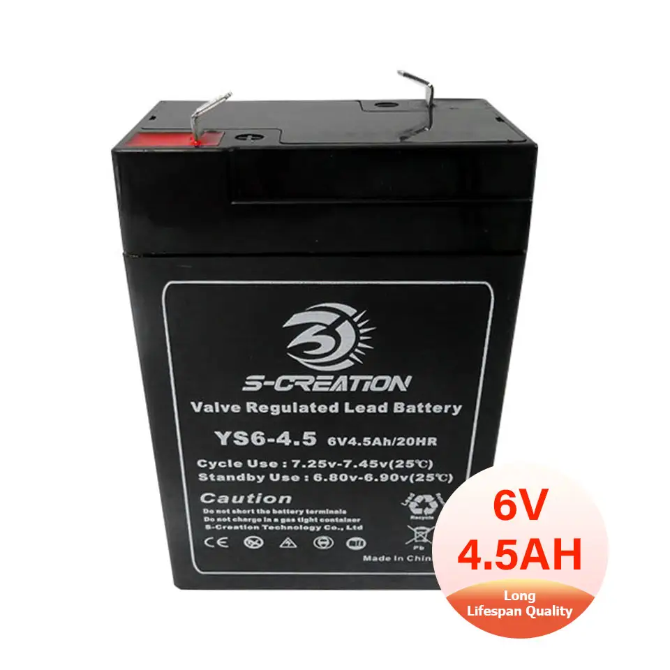 Prezzo di fabbrica 6V 4.5Ah batterie al piombo 6V batteria di accumulo di energia 4.5Ah batteria solare