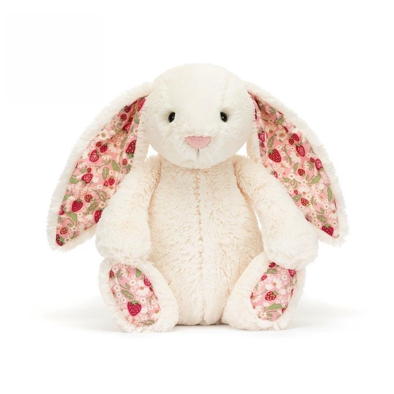 Conejo con estampado floral blanco.