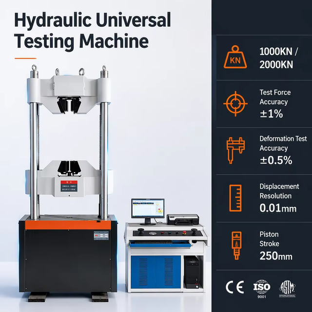 LIYI 1000KN 2000KN Steel Tensile Compressive Strength Test Hydraulic Universal Testing Machine Price