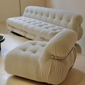 Thiết kế hiện đại phòng chờ ghế đồ nội thất mềm phòng khách đơn Sofa ghế cho khách sạn Bắc Âu phòng ngủ nhung nâu giọng ghế - Product Image 2
