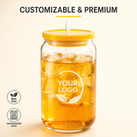 Gobelet à café en verre écologique de 16 oz avec paille, gobelet en borosilicate sans plomb de 12 couleurs, verre à boire réutilisable pour les voyages