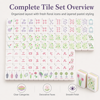 Juego de Mahjong Americano Color Lavanda Suave, 160 Fichas de Acrílico en Capas para una Noche de Juego Familiar Acogedora
