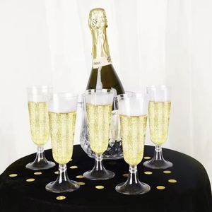 Flûtes à champagne et coupes à dessert en plastique transparent biodégradable à paroi simple de 160 ml, emballage personnalisé pour - Product Image 3