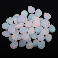 Prix de gros OP17 Opale de feu blanche 4x6mm 6x8mm 8x10mm 10x14mm Cabochon poire à fond plat Pierre d'opale