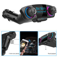 Transmisor FM Inalámbrico Portátil para Manos Libres, Adaptador de Radio MP3 con Alcance de 10 m, Soporte para Tarjeta TF, Kit para Auto con Doble USB