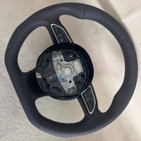 Volant de voiture en cuir pleine fleur blanc avec bande supérieure et fond plat, en stock, pour Audi S4 2010, S3 8V, A3, SQ5, A4 B9, A7, A6 C7, A3, Q5, Q7