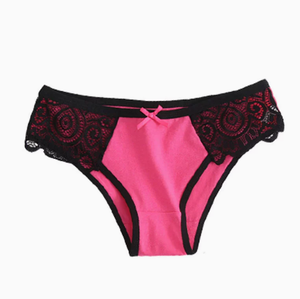 Braguitas de bikini de encaje para mujer, transpirables, sin costuras, mezcla de algodón, tiro medio, con lazo, para uso diario - Product Image 6