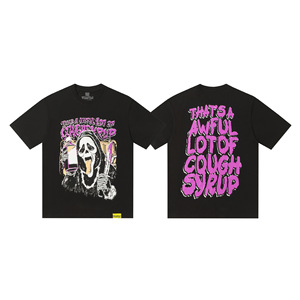 Camisetas BAPEES de manga corta para hombre, de algodón transpirable, con estampado de punto, estilo oversize, 2026 Cotton AWFUL LOT of COUGH SYRUP - Product Image 6