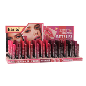 <span class=keywords><strong>Crayon</strong></span> à lèvres et <span class=keywords><strong>gloss</strong></span> gel mat velours longue tenue imperméable Karite 2-en-1 – Maquillage cosmétique en gros - Product Image 2