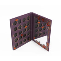 Palette de fards à paupières personnalisée en papier violet écologique avec finition mate, doublure en éponge et estampage à chaud pour cadeau de marque de beauté