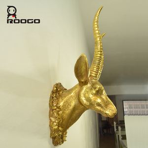 ROOGO <span class=keywords><strong>Zakka</strong></span>-Cabeza de alce de resina, decoración vintage para el hogar, regalos vintage - Product Image 5