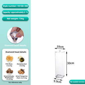 Commercial Transparent Plastic PC Rectangle Food <strong>Storage</strong> Container 1-3L Capacity Dry Food Grains Nuts <strong>Seeds</strong> Bulk <strong>Storage</strong> - Product Image 6