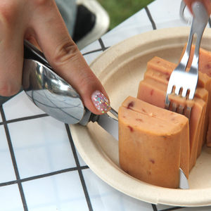 Ensemble <span class=keywords><strong>couteau</strong></span> et <span class=keywords><strong>fourchette</strong></span> pliables détachables en acier inoxydable, multi-outils pour le camping, les pique-niques et les activités de plein air - Product Image 6
