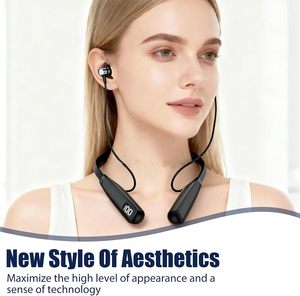 Auriculares Inalámbricos con Banda para el Cuello, Auriculares Deportivos Electrónicos con Banda para el Cuello, Auriculares Magnéticos con Bajos, Auriculares Manos Libres con Micrófono - Product Image 3