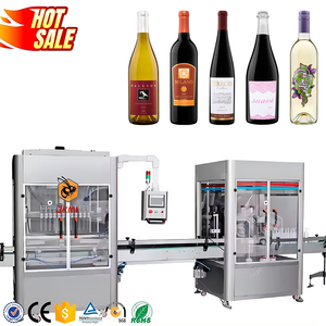 Tự động 375 ml 750ml đóng chai rượu vang điền máy đóng gói rượu vang Vodka Whisky rót chai đóng nắp máy dán nhãn - Product Image 1