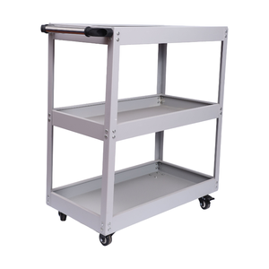 Chariot à outils professionnel robuste avec <span class=keywords><strong>3</strong></span> étagères épaisses en acier de 0,9 mm, roues en caoutchouc noir verrouillables pour garage et usine - Product Image 1