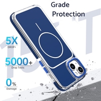 Étui de téléphone magnétique robuste pour iPhone 14 Plus, double couche, protection antichoc, coque de protection intégrale