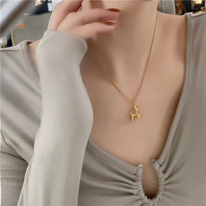 थोक पुरुषों और महिलाओं के स्टेनलेस स्टील कुत्ते पेलेंट हार सोने की प्लेटिंग चेन प्रकार के साथ फैशनेबल पशु गहने - Product Image 6