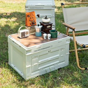 कैम्पिंग multifunctional प्लास्टिक की तह बॉक्स पोर्टेबल भंडारण बिन बक्से - Product Image 5