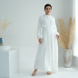 OEM/ODM 2024 New Arrival Women Modest Dresses Solid Color Muslim Fashion Wholesale Evening Abaya Dresses