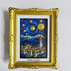 Aimant <span class=keywords><strong>de</strong></span> réfrigérateur représentant une peinture célèbre dans <span class=keywords><strong>le</strong></span> monde entier, <span class=keywords><strong>Van</strong></span> <span class=keywords><strong>Gogh</strong></span>, souvenir culturel créatif, cadeau - Product Image 1