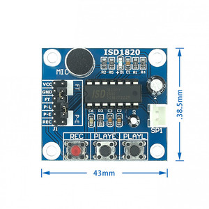 Nouveau module d'enregistrement vocal ISD1820 avec haut-parleur 0,5W - Product Image 3