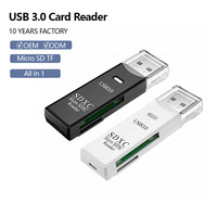 Lector de Tarjetas Externo USB 3.0 2 en 1 para Adaptador TF, Alta Velocidad, Multi Tarjeta, Plug and Play, Portátil para Laptop y PC