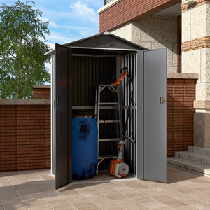 Abri de jardin extérieur AOBABO avec porte verrouillable, en acier galvanisé, résistant à la décomposition naturelle, aux rongeurs et à l'eau, facile à assembler - Product Image 1
