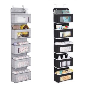 Organisateur suspendu à 5 poches pour porte avec fenêtre transparente pour salon, chambre, maison, dortoir - Product Image 1