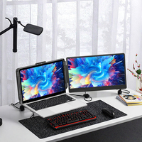 Extensor de Pantalla para Portátil, Monitor de 14 Pulgadas, IPS 1080P 60Hz 16:9, Tipo-C/USB-A, Altavoz Integrado, Compatible con Windows y Mac, para Negocios