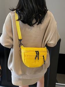 Sac banane coloré en gros avec sangle réglable en tissu RPET, petite pochette de taille pour voyage, entraînement, course à pied, randonnée - Product Image 5