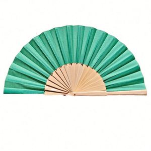 Abanico Plegable de Bambú Vintage de 8 Pulgadas Personalizable, Pintado a Mano, Ecológico, en Blanco para Decoración del Hogar, Regalos Personalizados con Estilo - Product Image 2