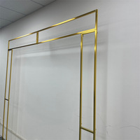 Arco de Metal Rectangular Dorado Heyulin, 2.2x2.2m, para Decoración de Bodas y Eventos al Aire Libre, Personalizable