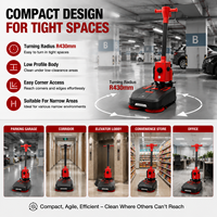 Autolaveuse Commerciale Rotative à 360°, Machine de Nettoyage Compacte Sans Fil Autopropulsée avec Réservoir d'Eau pour le Nettoyage Commercial