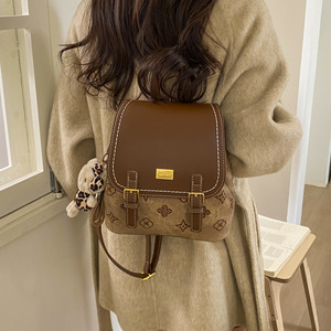 Wholesale Custom High Quality Large Capacity PU <b>Leather</b> Zipper Portable Fashion Unisex <b>Small</b> Vintage Student School <b>Backpack</b> - Product Image 1