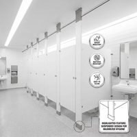 Panel HPL de 18 mm, Moderno, Impermeable y Personalizable, para División de Baños en Hoteles