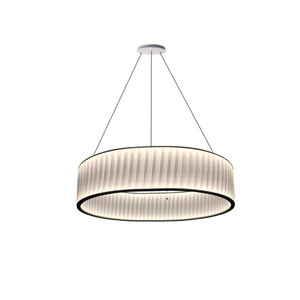 Nouvelle lampe suspendue LED ronde en tissu, style chinois créatif, postmoderne et nordique, pour salon, salle à manger, chambre, bar - Product Image 5