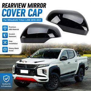 Copertura Specchietto Retrovisore per Mitsubishi Triton <span class=keywords><strong>L200</strong></span> 2019 2020 2021 <span class=keywords><strong>Nero</strong></span> Lucido con Fibbia Accessori Auto per Specchietti Laterali - Product Image 1