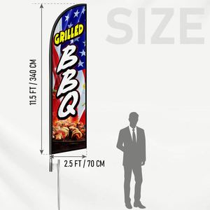 Drapeaux à plumes personnalisés de haute qualité 2,5 x 11,5 pieds pour barbecue, plage, fêtes et promotions publicitaires - Product Image 3