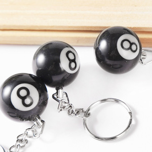 Diamètre créatif 0.98 pouces Billard Souvenirs Noir 8 Boule Porte-clés Porte-clés Pool Player Cadeau pendants Accessoires - Product Image 3