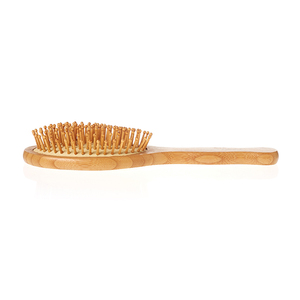 Ensemble de 2 brosses à cheveux en bambou naturel avec brosse à picots pour démêler, brosse de voyage miniature, massage du cuir chevelu, cheveux épais/fins/bouclés/séchés - Product Image 3
