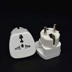 Adaptador de viaje de enchufe eléctrico europeo Adaptador de corriente con conexión a tierra Europa Schuko Adaptadores de corriente alemán/francés - Product Image 3
