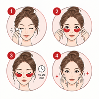 Masque pour les yeux en hydrogel hydratant, ginseng rouge, nid d'oiseau, spiruline, patchs pour les yeux anti-rides, raffermissants, revitalisants pour les yeux fatigués, tous types de peau