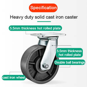 Tisch Stahl Gusseisen Räder Hitze beständige Lenk rollen Rollen Großhandel Mittlere und schwere Last <span class=keywords><strong>Vintage</strong></span> Rollen - Product Image 5