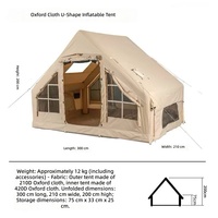 Tente de camping gonflable à montage rapide pour usage extérieur, tente gonflable portable en tissu Oxford pour les voyages, tente de camping à une seule porte